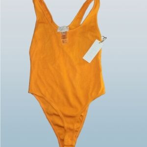 Womens  Orange One Piece Swimsuit